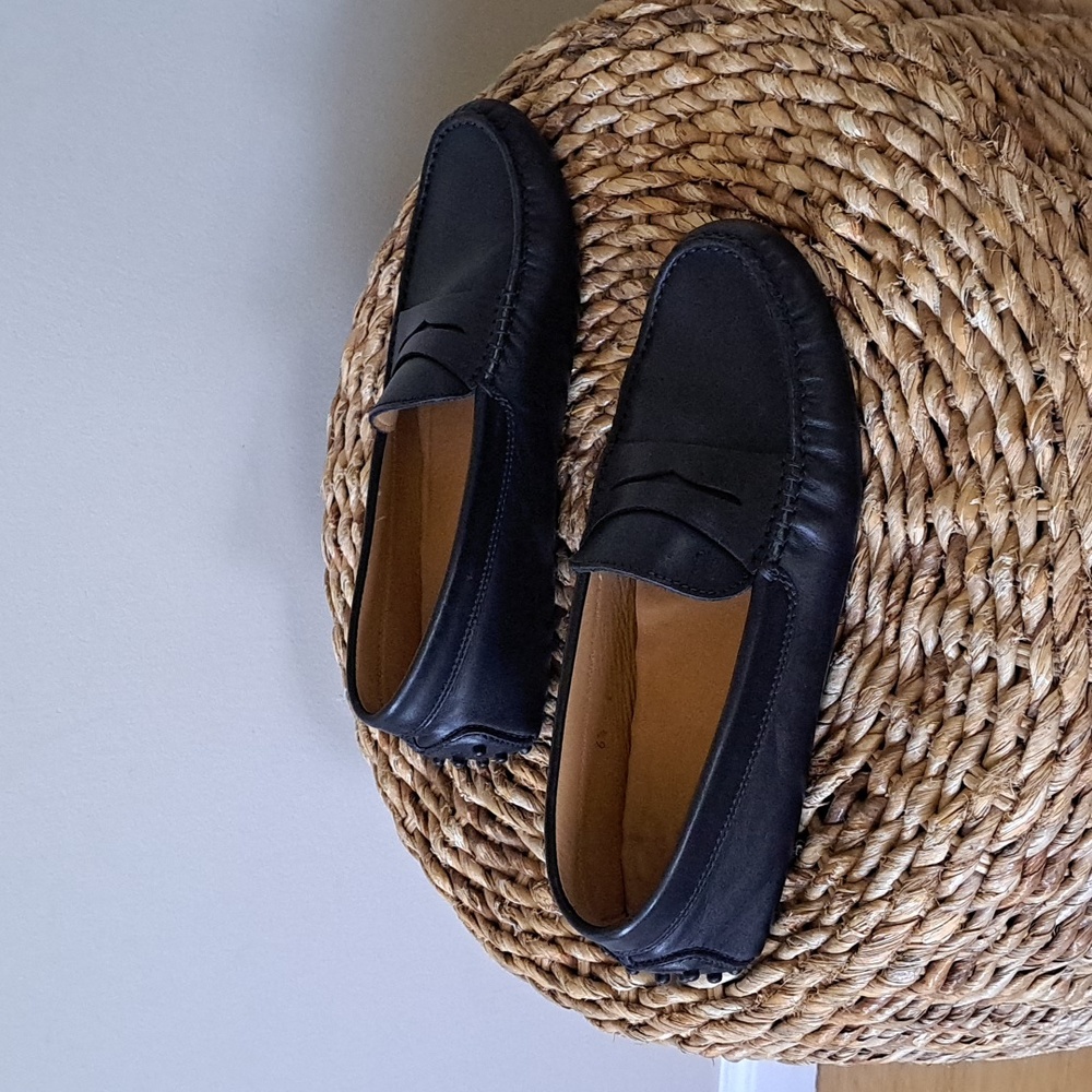 Tod's Mens Gommino Black Leather Driving Penny Loafers 6.5/US7.5